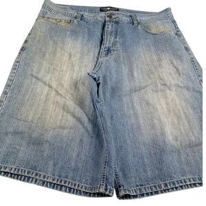 Ecko Unltd. Men's Blue Denim Embroidered Pocket Shorts - Size 40